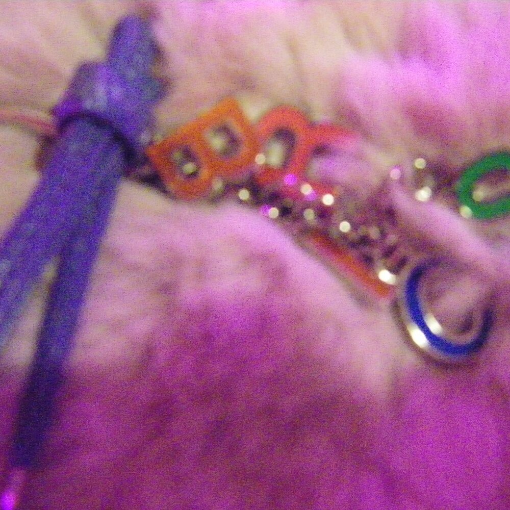BRICS Silvertone Keychain Multi Color Letters - Picture 2 of 3